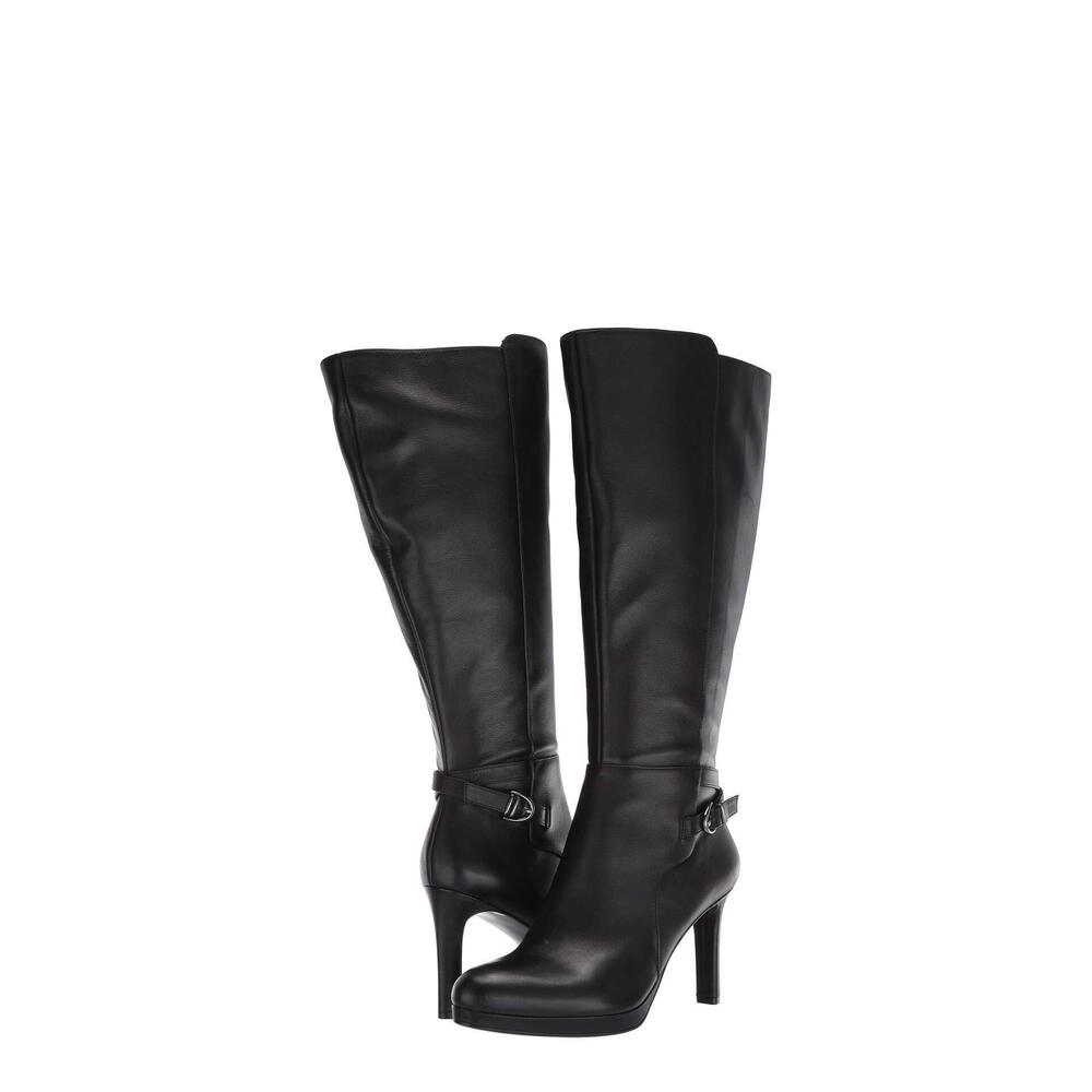 Naturalizer Tai Wide Calf Black Leather 10 M (B)